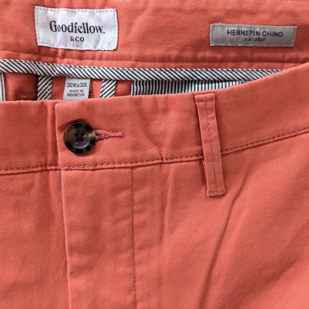 🥳3 for $20🥳 Goodfellow & Co Men's Classic Slim Coral Chinos - Picture 3 of 6